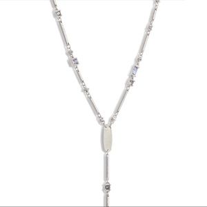 Kendra Scott Rhodium Plated Silver-Tone Crowley Y-Necklace Purple Lilac